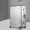 Wanderlite 28" Luggage Trolley Travel Suitcase Set TSA Carry On Lightweight Aluminum Silver-1