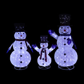 Jingle Jollys Christmas Lights 330 LED Fairy Light 3pcs Snowman Decorations Set - 0