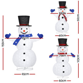 3 PCS Christmas Lights 330 LED Fairy Light Snowman Decorations Jingle Jollys - 0