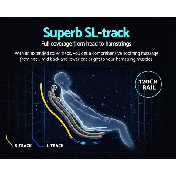 Livemor Electric Massage Chair SL Track Full Body Air Bags Shiatsu Massaging Massager