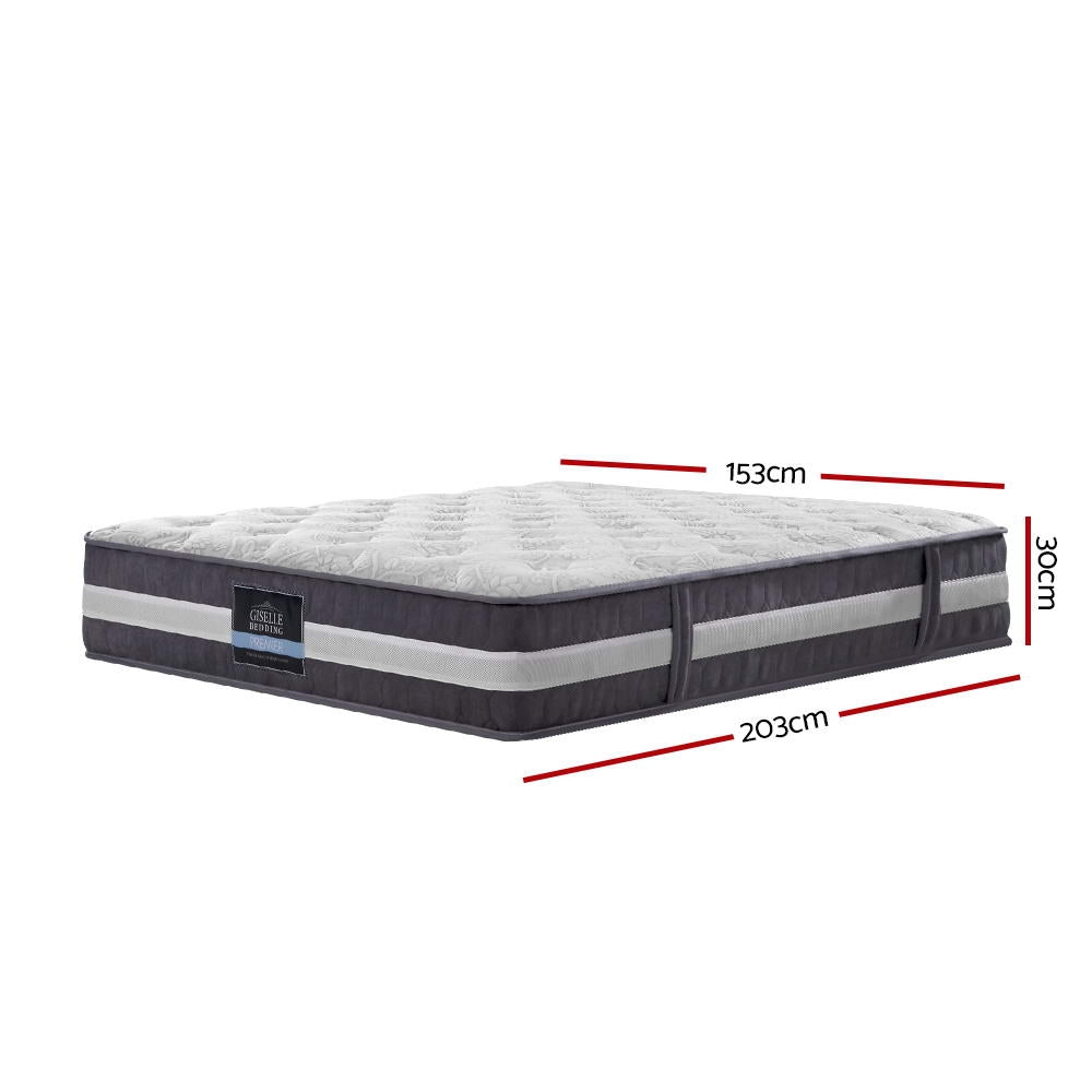 Giselle Bedding 30cm Mattress Pocket Spring Queen - 0