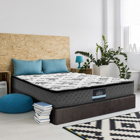 Giselle Bedding King Mattress 24cm Pillow Top Bonnell Spring Egg Crate