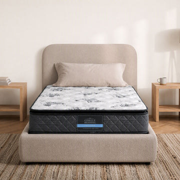 Giselle Bedding King Single Mattress 24cm Pillow Top Bonnell Spring Egg Crate