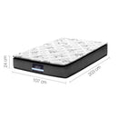 Giselle Bedding King Single Mattress 24cm Pillow Top Bonnell Spring Egg Crate-2