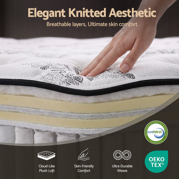 Giselle Bedding 34cm Mattress Euro Top Pocket Spring King