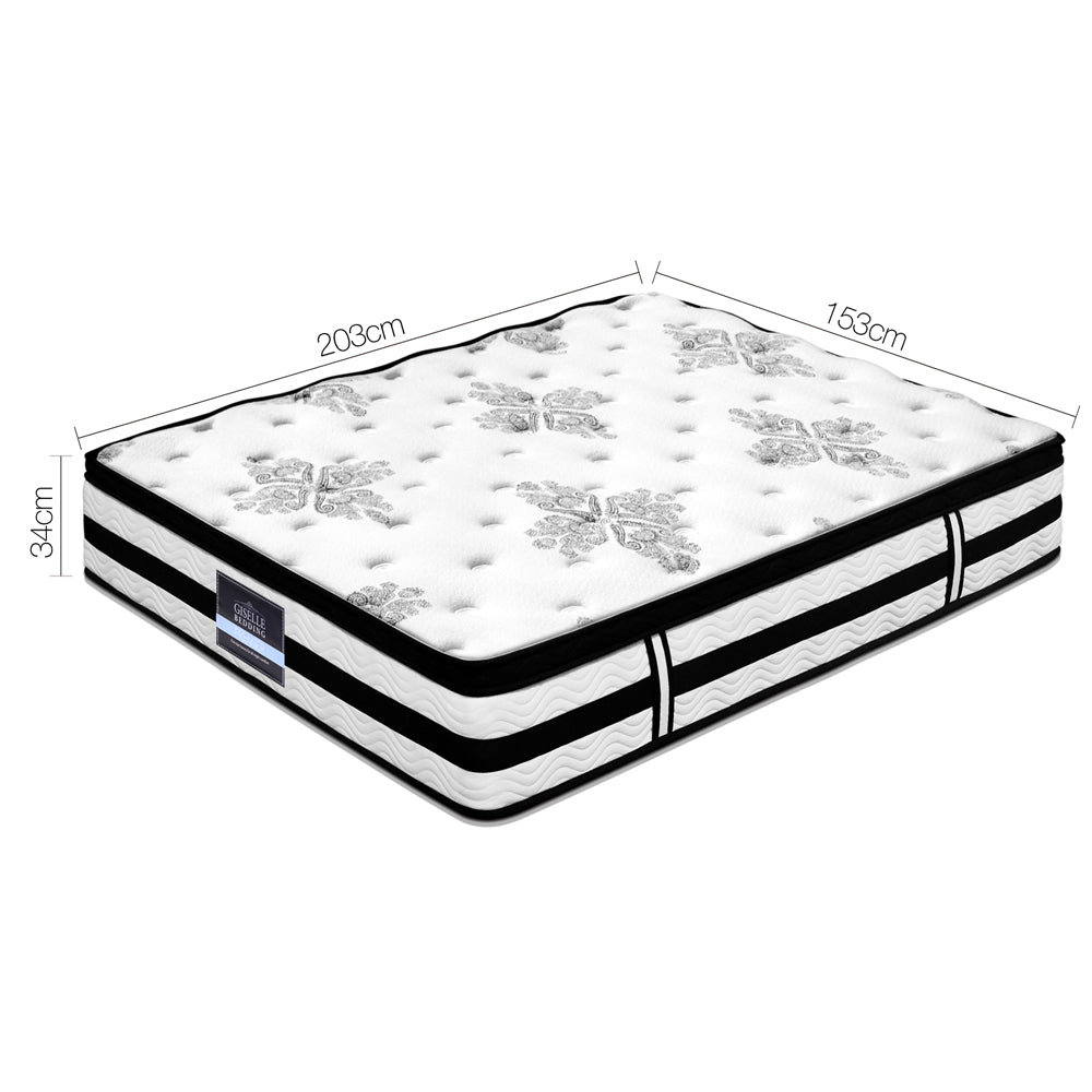 Giselle Bedding 34cm Mattress Euro Top Pocket Spring Queen - 0