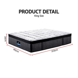Giselle Bedding 34cm Mattress 9 Zone Latex Foam King - 0