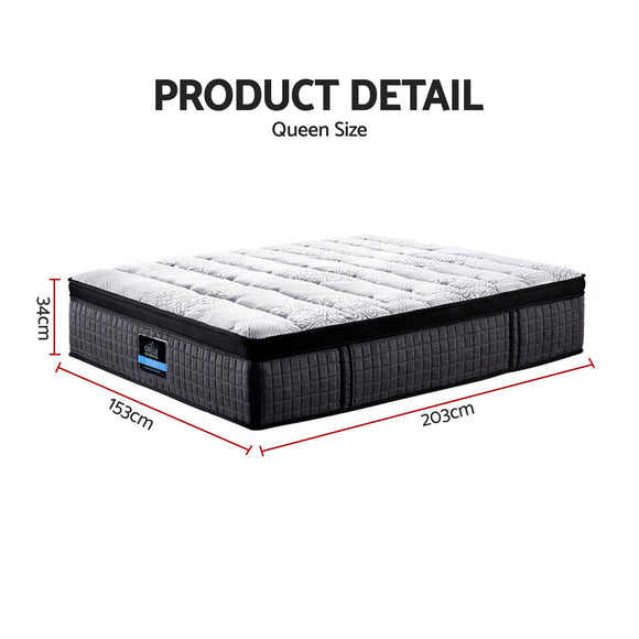 Giselle Bedding 34cm Mattress 9 Zone Latex Foam Queen