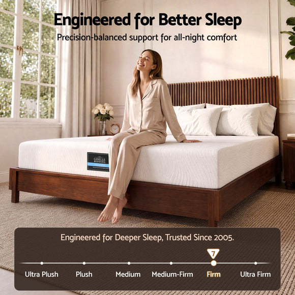 Giselle 25cm Queen Hybrid Mattress Soft Knitted Fabric Edge Support Gel Foam