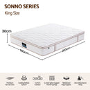 Giselle 30cm King Spring Mattress Tencel Cover 5-Zone Firm Back Support-1
