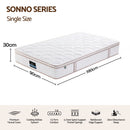 Giselle 30cm Single Spring Mattress Tencel Cover 5-Zone Firm Back Support-1