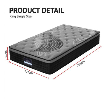 Giselle Bedding 34cm Mattress Bamboo Cover King Single - 0