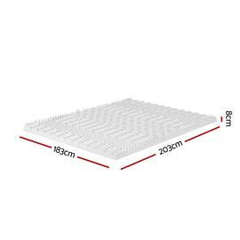 Giselle Bedding Memory Foam Mattress Topper 7-Zone Airflow Pad 8cm King White - 0