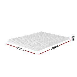 Giselle Bedding Memory Foam Mattress Topper 7-Zone Airflow Pad 8cm Queen White - 0