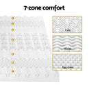 Giselle Bedding Memory Foam Mattress Topper 7-Zone Airflow Pad 8cm Queen White-5