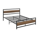 Artiss Bed Frame Double Size Metal Base Mattress Platform Foundation Black DREW-1