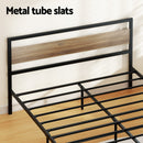 Artiss Bed Frame Double Size Metal Base Mattress Platform Foundation Black DREW-5