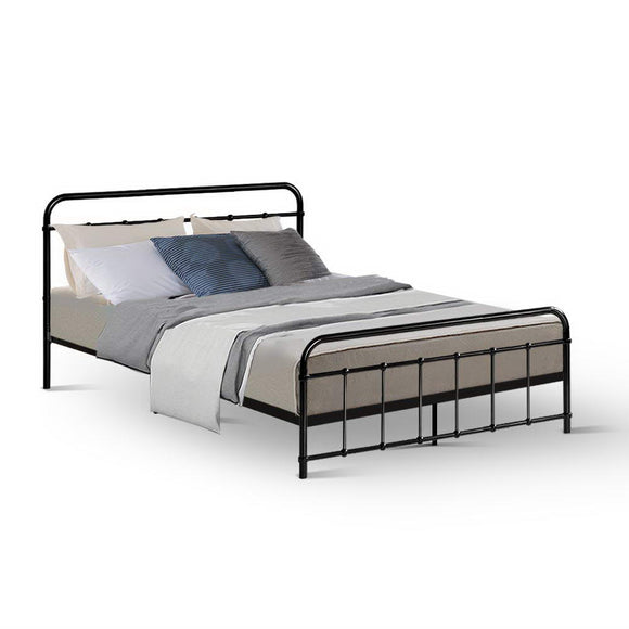 Artiss Bed Frame Metal Bed Frame LEO - Double (Black)