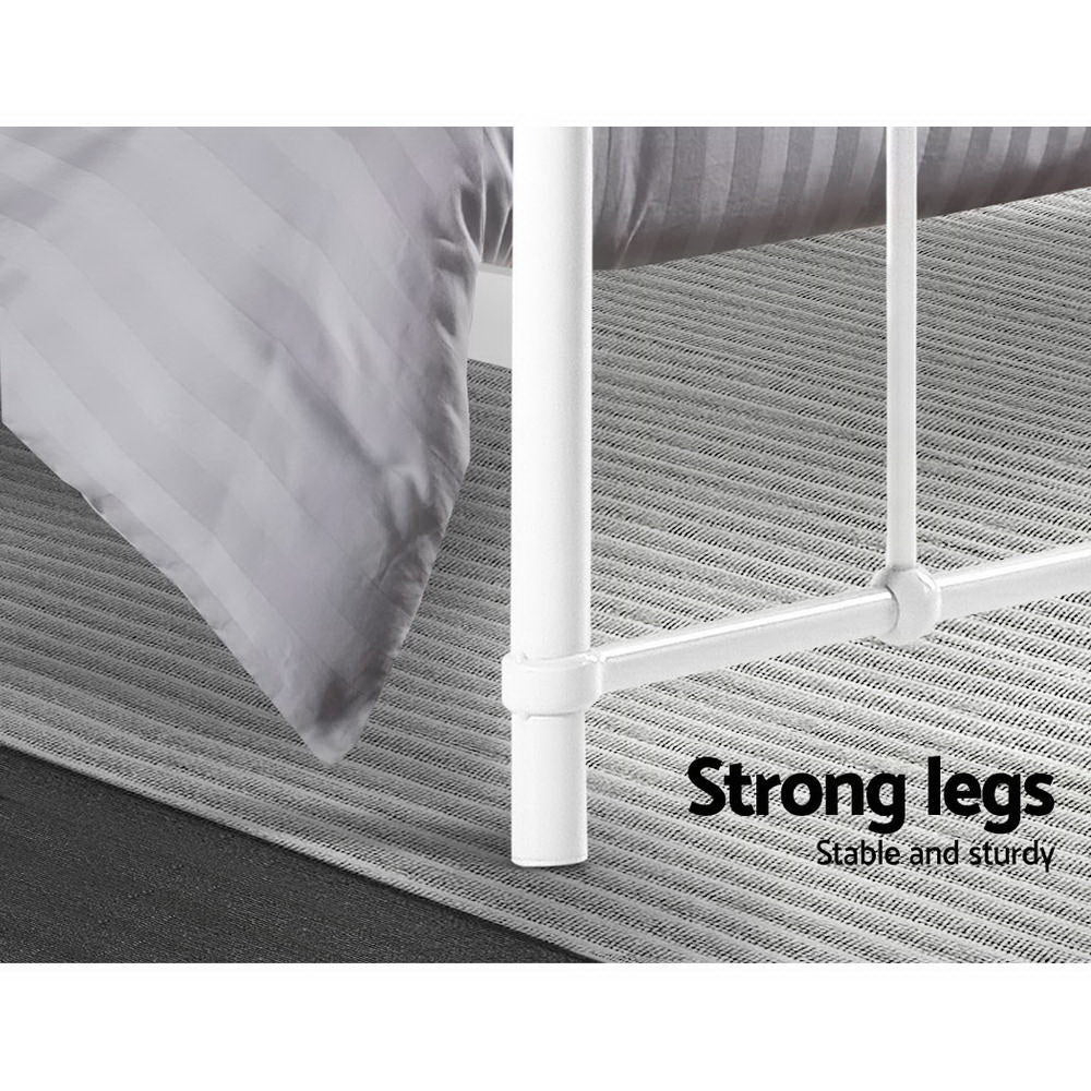 Artiss Bed Frame Metal Frames LEO - Double (White)