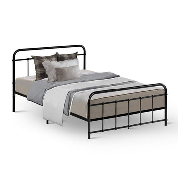 Artiss Bed Frame Metal Bed Frame LEO - King Single(Black)