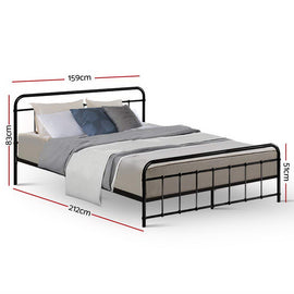 Artiss Bed Frame Metal Bed Frame LEO - Queen (Black) - 0