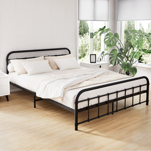 Artiss Bed Frame Metal Bed Frame LEO - Queen (Black)