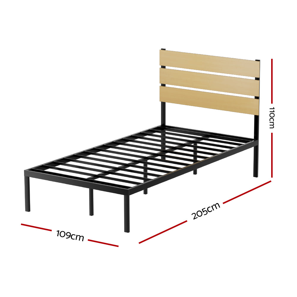 Artiss Bed Frame King Single Size Metal Base Mattress Platform Foundation PAULA - 0