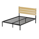 Artiss Bed Frame Queen Size Metal Base Mattress Platform Foundation Black PAULA-1