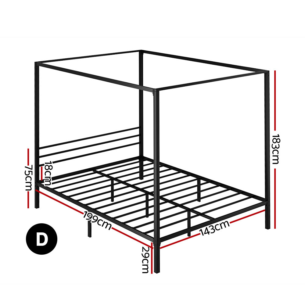 Artiss Bed Frame Double Size Metal Frame POCHY - 0