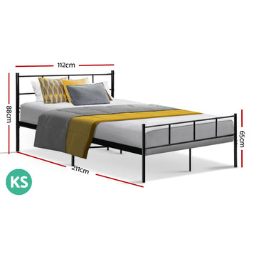 Artiss Bed Frame King Single Metal Bed Frame SOL - 0