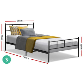 Artiss Bed Frame Single Metal Bed Frame SOL - 0