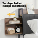Artiss Metal Bed Frame Double Size with 2-Tier Hidden Storage with Charging Station-4