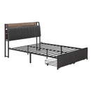 Artiss Metal Bed Frame King Size with 2-Tier Hidden Storage with Charging Station-6