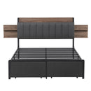 Artiss Metal Bed Frame Queen Size with 2-Tier Hidden Storage with Charging Station-2