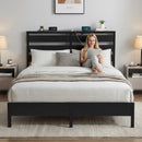 Artiss Bed Frame Queen Size LED Metal Bed Base with Charging Station-8