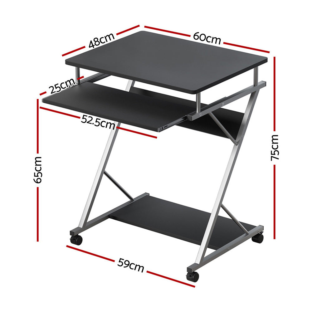 Artiss Computer Desk Keyboard Tray Shelf Black 60CM - 0