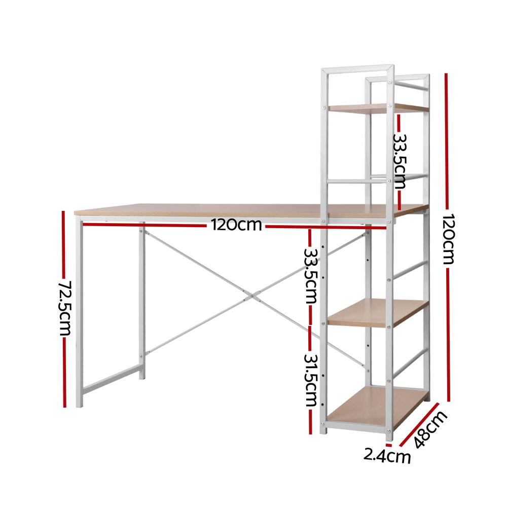 Artiss Computer Desk Shelf Oak 120CM - 0