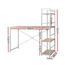 Artiss Computer Desk Shelf Oak 120CM-2