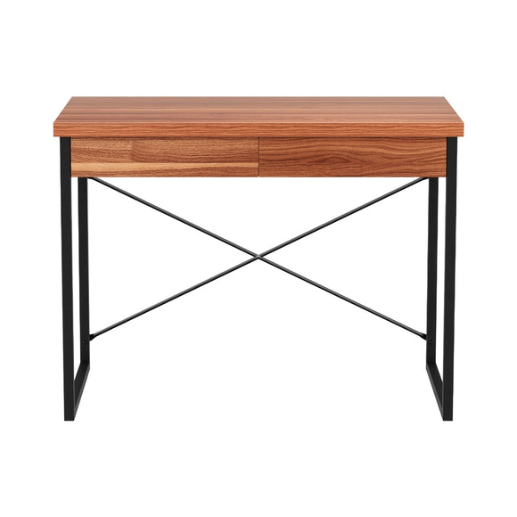 Artiss Computer Desk Drawer Storage Walnut 100CM