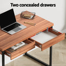 Artiss Computer Desk Drawer Storage Walnut 100CM-5