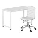 Artiss Computer Desk 120cm Executive Office Chairs Set PU Leather Low Back White-1