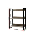 Artiss Bookshelf 3 Tiers - NOE Black and Oak-4