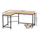Artiss Computer Desk L-Shape CPU Stand Oak 147CM-2