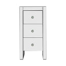 Artiss Bedside Table 3 Drawers Mirrored - QUENN Silver-3