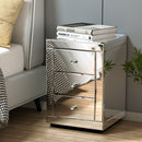Artiss Set of 2 Bedside Table 3 Drawers Mirrored Glass - PRESIA Silver-8