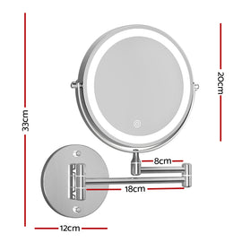 Embellir Extendable Makeup Mirror 10X Magnifying Double-Sided Bathroom Silver - 0