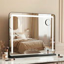 Embellir Makeup Mirror 60x50cm Hollywood Vanity with LED Light Tabletop Black-7