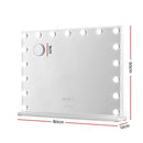 Embellir Makeup Mirror 80x60cm Hollywood Vanity with LED Light Tabletop White-2