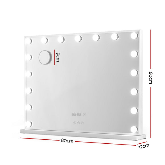 Embellir Makeup Mirror 80x60cm Hollywood Vanity with LED Light Tabletop White