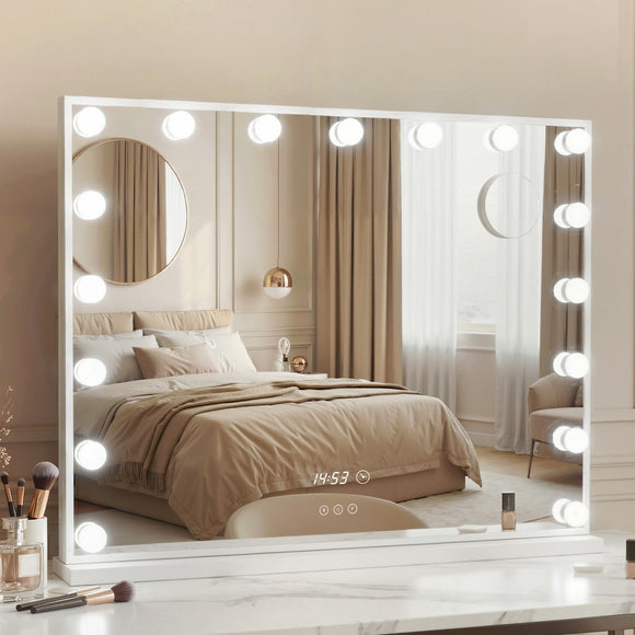 Embellir Makeup Mirror 80x60cm Hollywood Vanity with LED Light Tabletop White